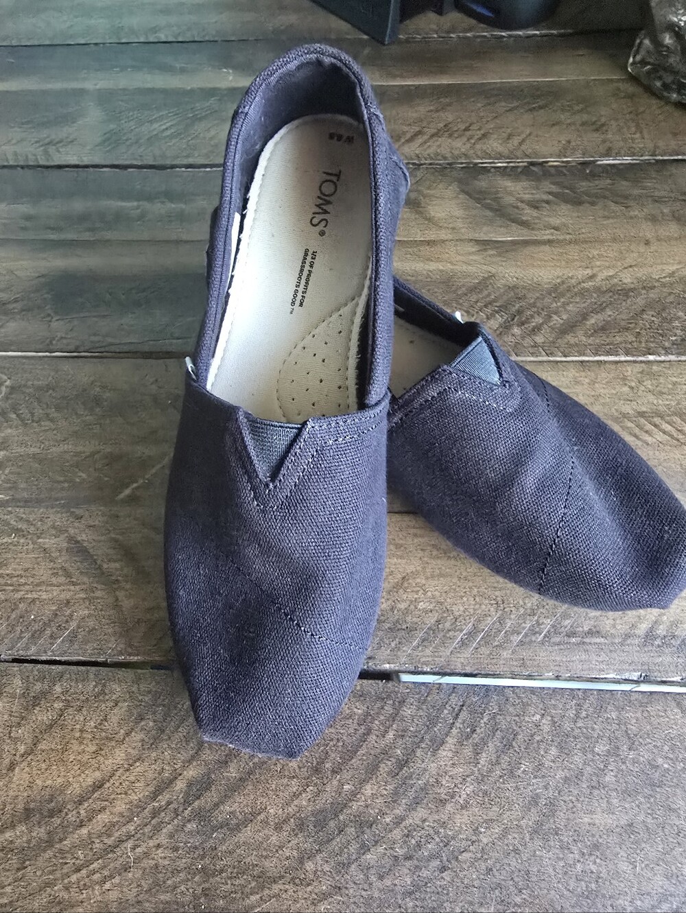 TOMS Classic Canvas Slip-Ons in Black